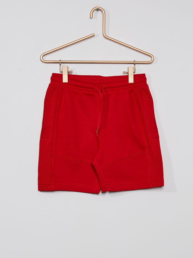 Pantalón corto de felpa ligera rojo bombero - Kiabi