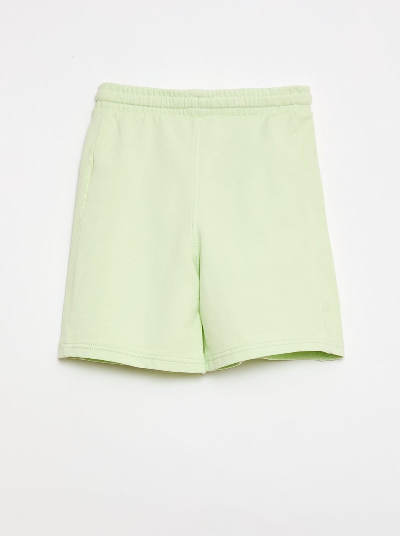 Pantalón corto de felpa ligera Verde - Kiabi