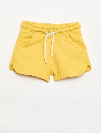 Pantalón corto de felpa ligero liso