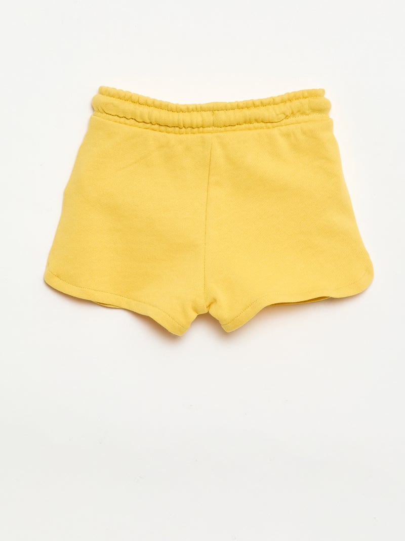 Pantalón corto de felpa ligero liso Amarillo - Kiabi