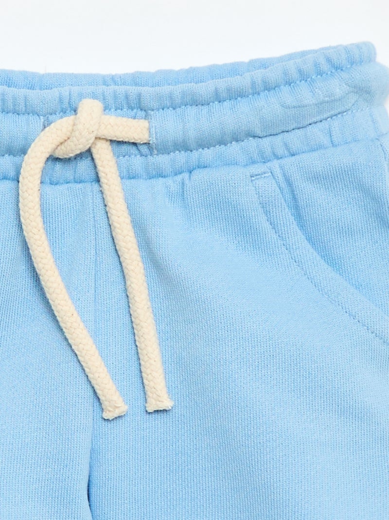 Pantalón corto de felpa ligero liso Azul - Kiabi