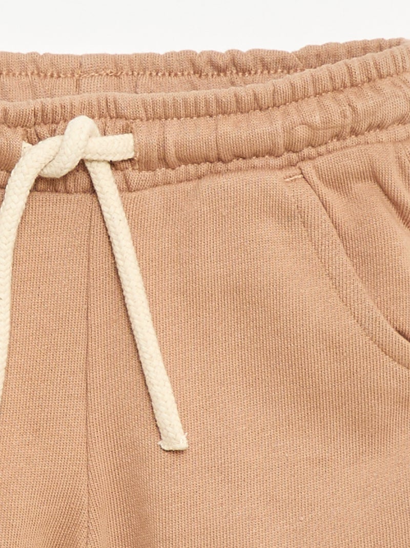 Pantalón corto de felpa ligero liso Beige - Kiabi