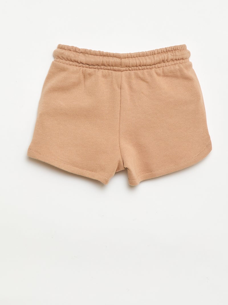 Pantalón corto de felpa ligero liso Beige - Kiabi