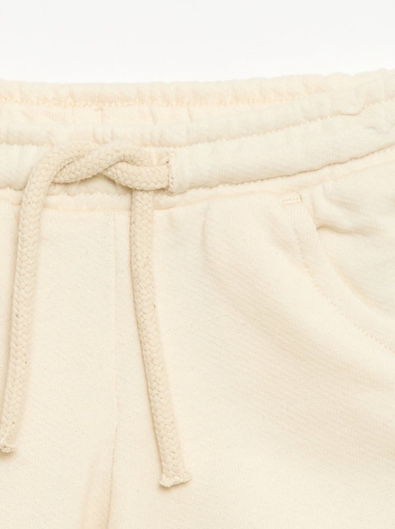 Pantalón corto de felpa ligero liso Blanco - Kiabi