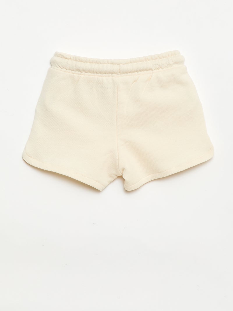 Pantalón corto de felpa ligero liso Blanco - Kiabi