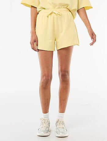 Pantalón corto de felpa liso