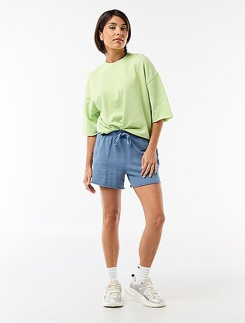 Pantalón corto de felpa liso