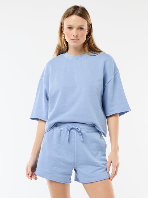 Pantalón corto de felpa liso - Kiabi