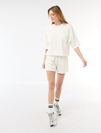 Pantalón corto de felpa liso