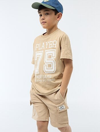 Pantalón corto de felpa multibolsillos