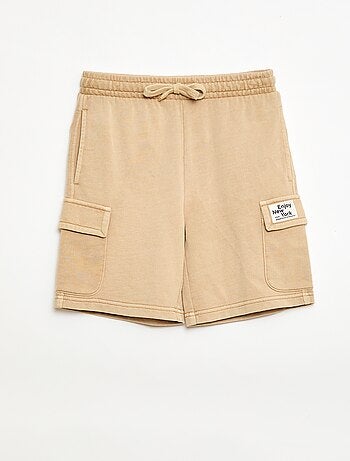 Pantalón corto de felpa multibolsillos