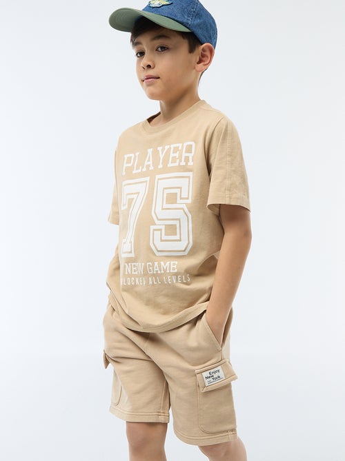 Pantalón corto de felpa multibolsillos - Kiabi