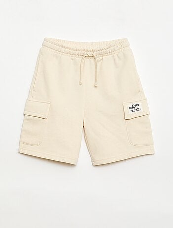 Pantalón corto de felpa multibolsillos