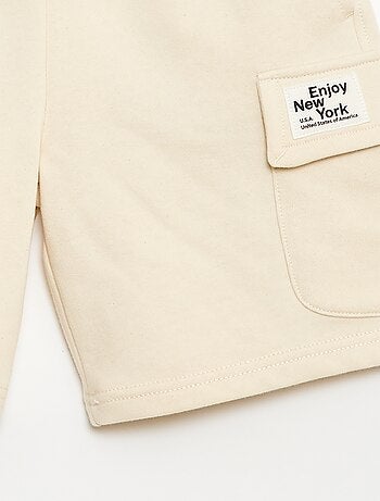 Pantalón corto de felpa multibolsillos