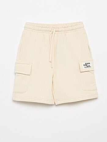 Pantalón corto de felpa multibolsillos