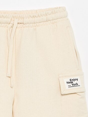 Pantalón corto de felpa multibolsillos