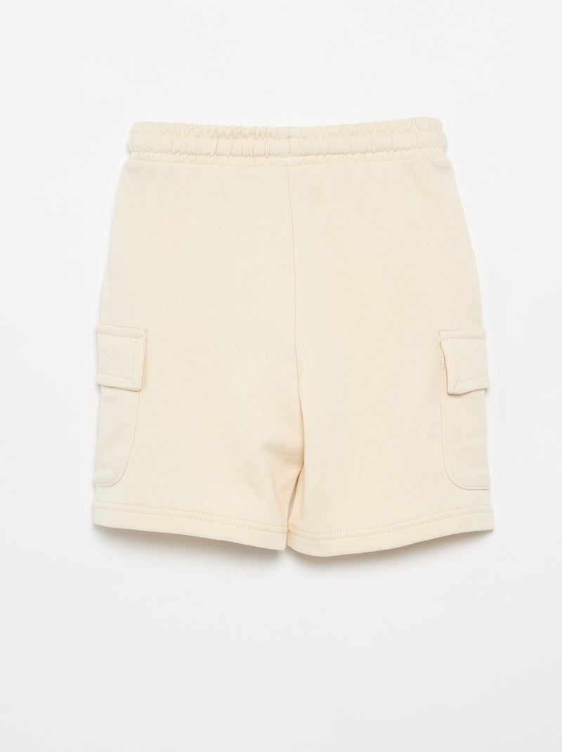 Pantalón corto de felpa multibolsillos Beige - Kiabi