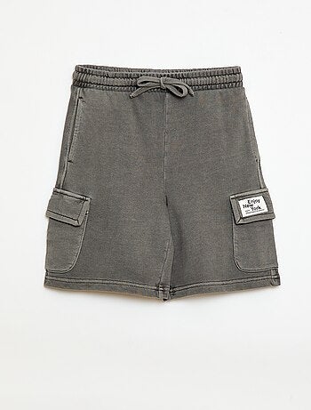 Pantalón corto de felpa multibolsillos