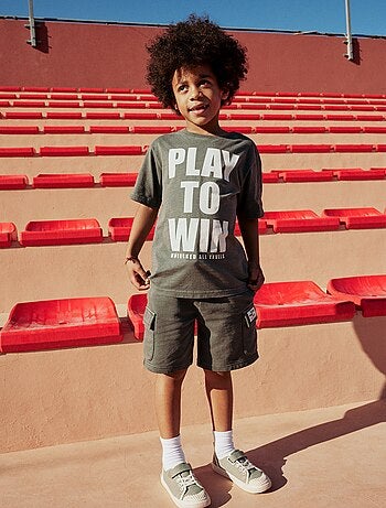 Pantalón corto de felpa multibolsillos