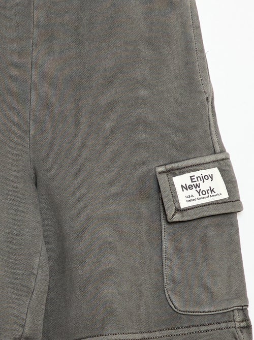 Pantalón corto de felpa multibolsillos - Kiabi