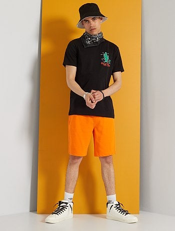 Rebajas bermuda de felpa, pantalón corto - moda Niño 10-18 años | naranja |  Kiabi