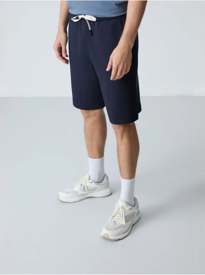 Pantalón corto de felpa para hombre de mezcla de algodón tommy Azul marino - Kiabi