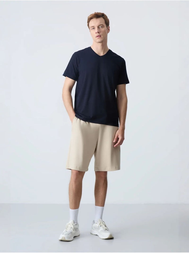 Pantalón corto de felpa para hombre de mezcla de algodón tommy Beige arcilla - Kiabi
