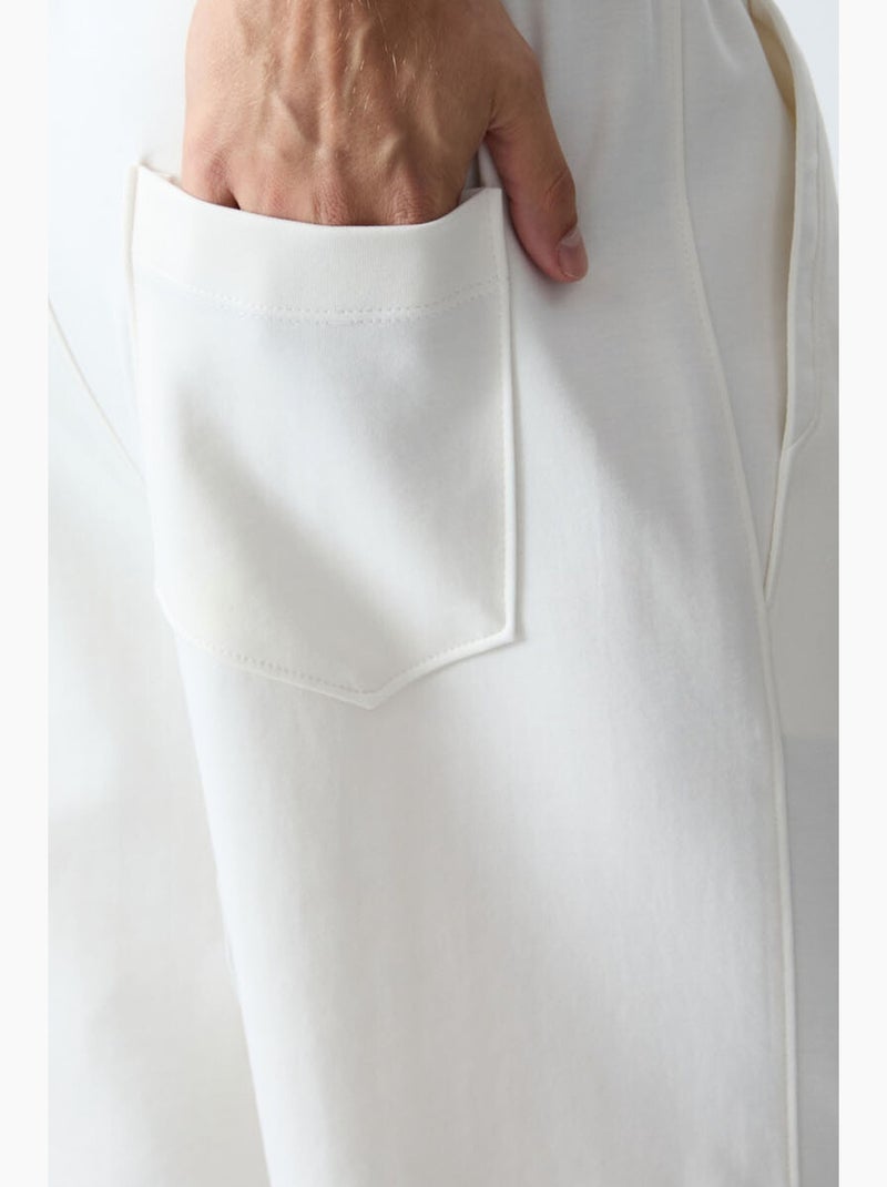 Pantalón corto de felpa para hombre de mezcla de algodón tommy Blanco - Kiabi