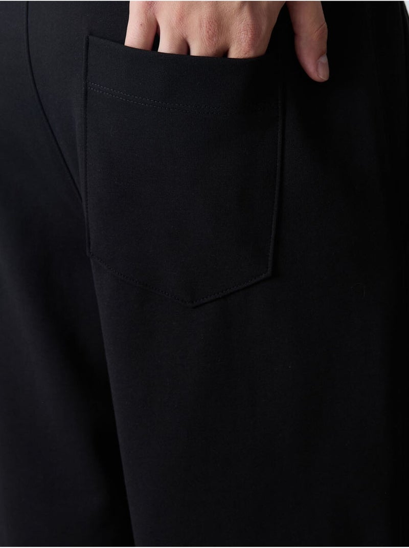 Pantalón corto de felpa para hombre de mezcla de algodón tommy Negro - Kiabi