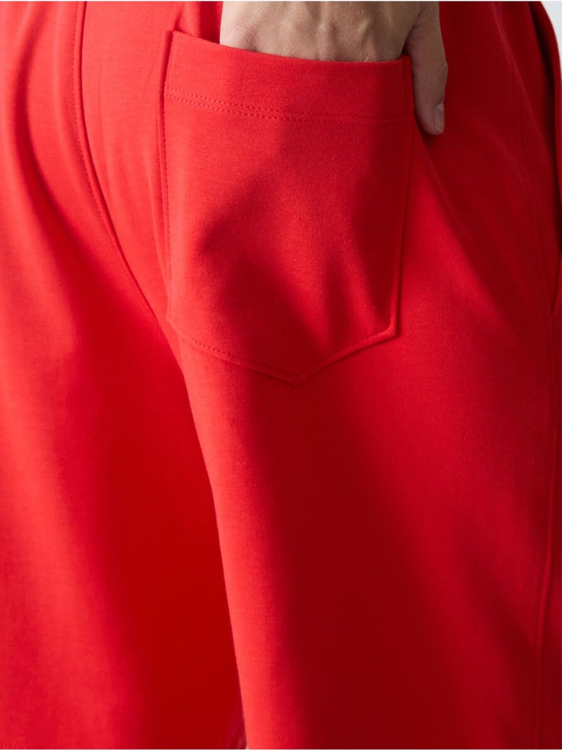 Pantalón corto de felpa para hombre de mezcla de algodón tommy Rojo - Kiabi