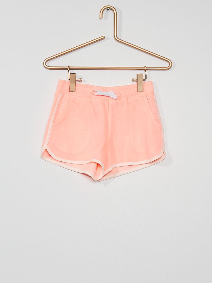 Pantalón corto de felpa rosa flúor - Kiabi