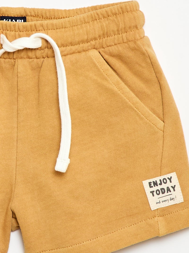 Pantalón corto de felpa sin cepillar Beige - Kiabi