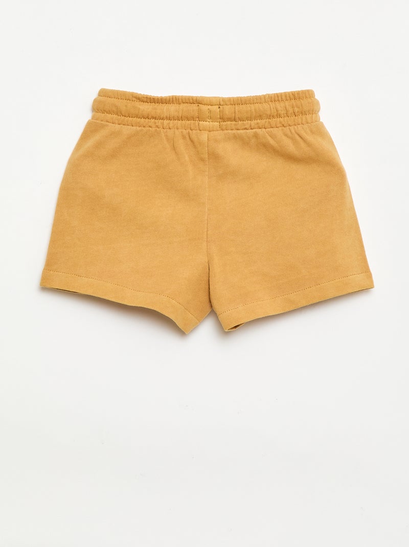 Pantalón corto de felpa sin cepillar Beige - Kiabi