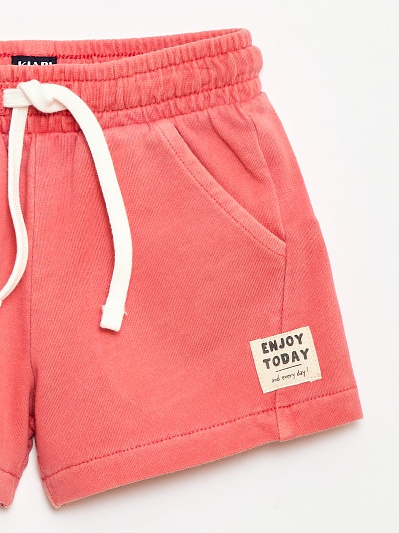 Pantalón corto de felpa sin cepillar Naranja - Kiabi