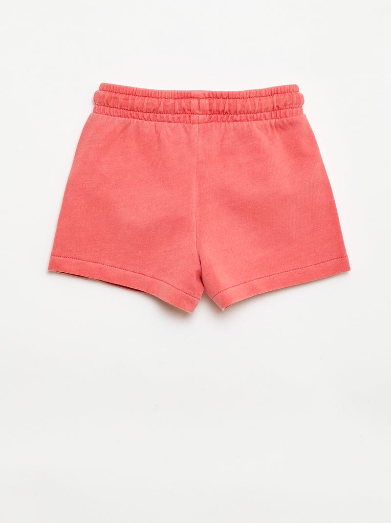 Pantalón corto de felpa sin cepillar Naranja - Kiabi