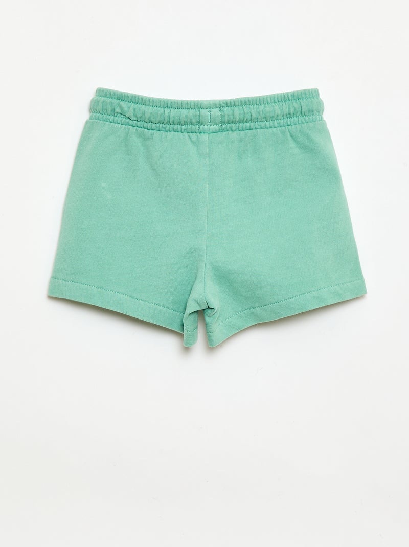 Pantalón corto de felpa sin cepillar Verde - Kiabi