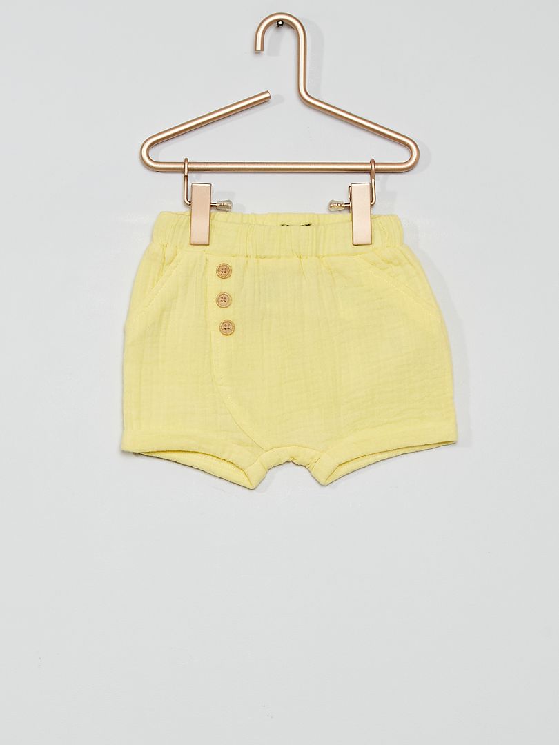 Pantalón corto de fieltro amarillo limón - Kiabi