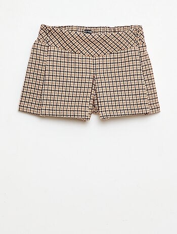 Pantalón corto de franela a cuadros