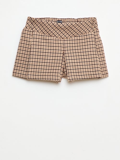 Pantalón corto de franela a cuadros - Kiabi