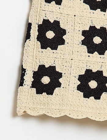 Pantalón corto de ganchillo con estampado