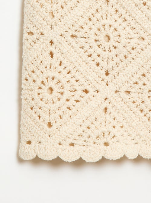 Pantalón corto de ganchillo liso - Kiabi