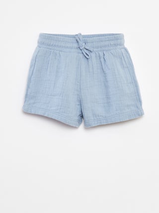 Pantalón corto de gasa de algodón