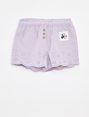 Pantalón corto de gasa de algodón con bordado inglés 'Disney'