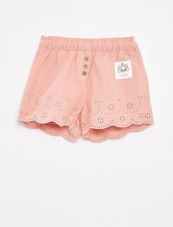 Pantalón corto de gasa de algodón con bordado inglés 'Disney'