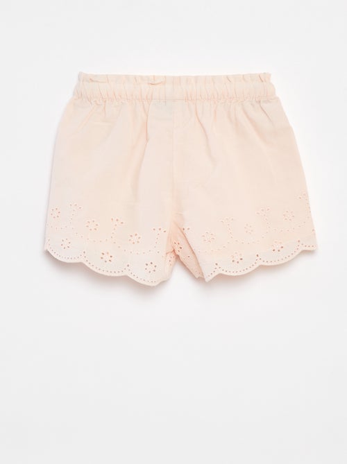 Pantalón corto de gasa de algodón con bordado inglés 'Disney' - Kiabi