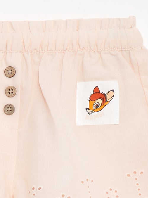 Pantalón corto de gasa de algodón con bordado inglés 'Disney' - Kiabi