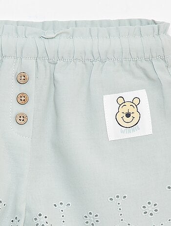 Pantalón corto de gasa de algodón con bordado inglés 'Disney'
