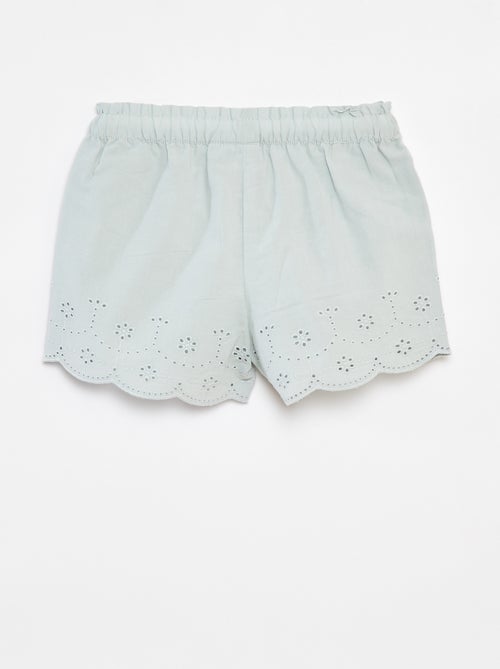 Pantalón corto de gasa de algodón con bordado inglés 'Disney' - Kiabi