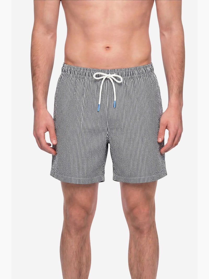 Pantalón corto de hombre con rayas tissue penti Negro Blanco - Kiabi