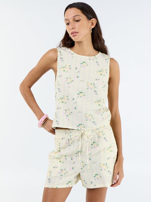 Pantalón corto de lino mezclado - Kiabi